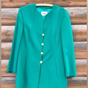 LUXURIOUS EMERALD BLAZER DINOMODA EUROPEAN DESIGN BLAZER Wool Gabardine